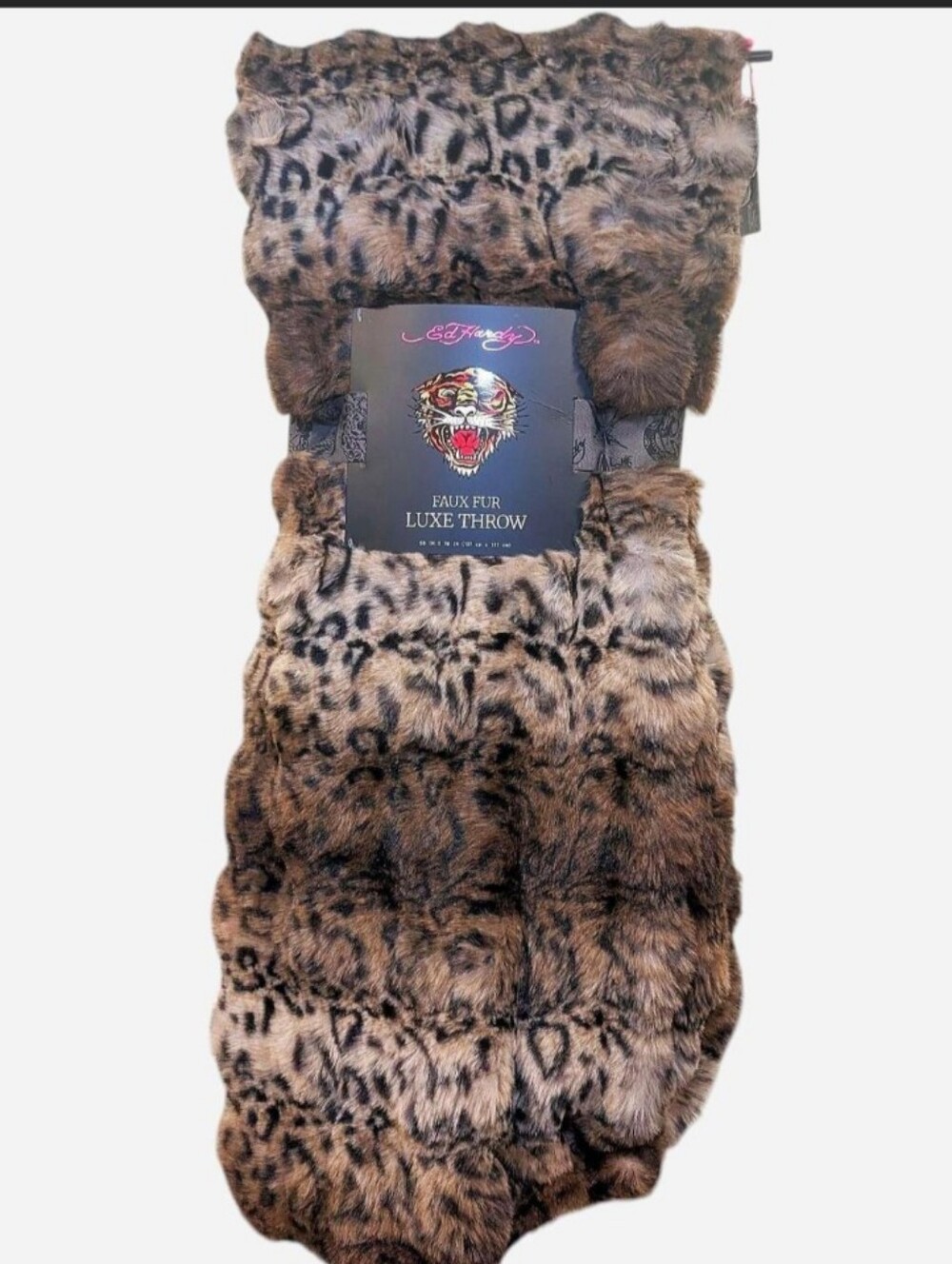 Ed Hardy Faux Fur Luxe Throw Blanket 50x70